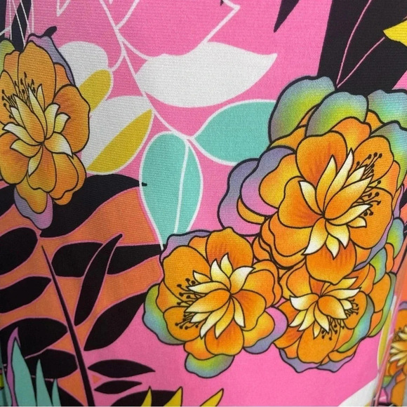 Vintage Cache Y2K Unique Tropical Hawaiian Print Stretch Sheath Dress - Picture 4 of 6